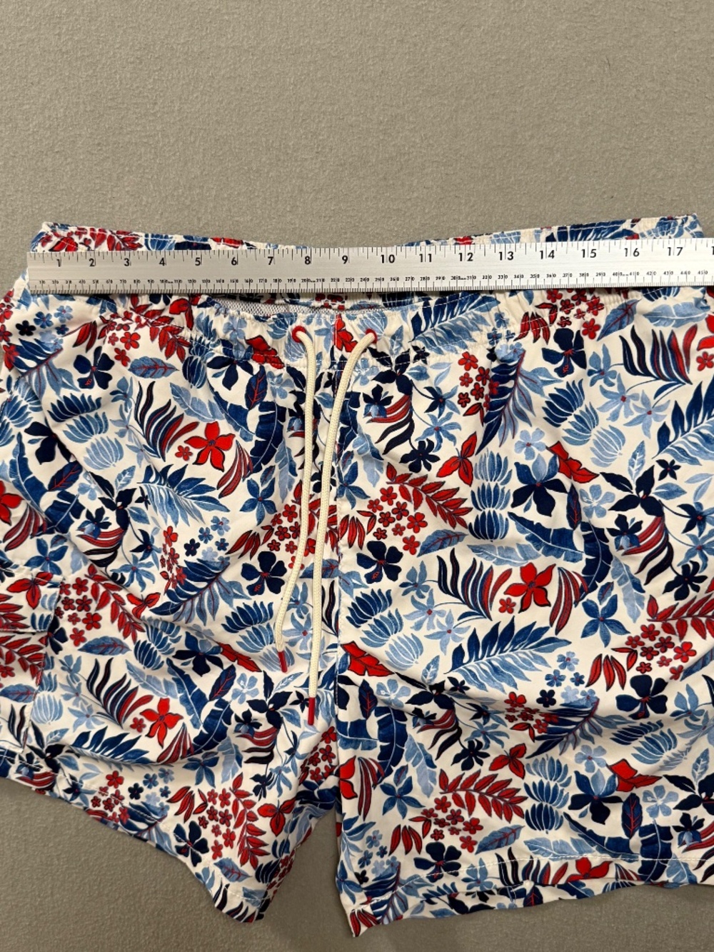 Tommy Bahama Set 100% Silk Shirt Swim Trunks Floral Red White Blue Hawaiian L/XL - Picture 8 of 13
